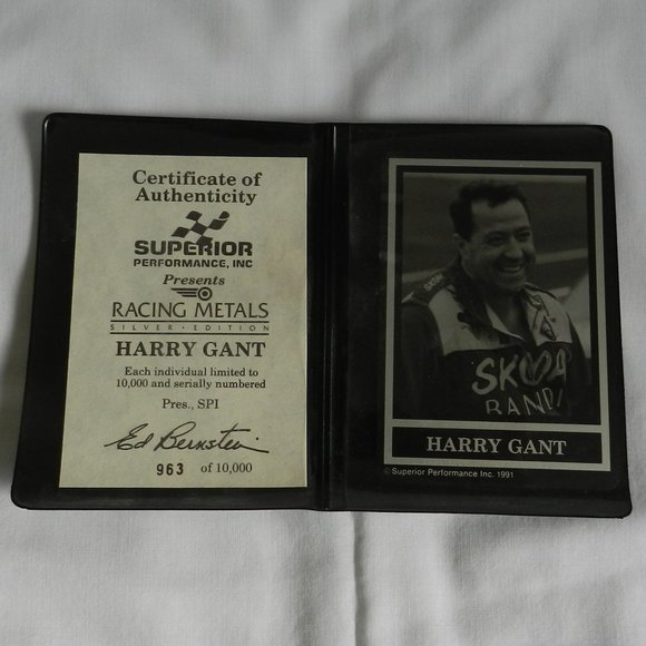 Nascar Superior Performance Racing Metal Card 1991 Silver Ed. Harry Grant #963 - Picture 1 of 3